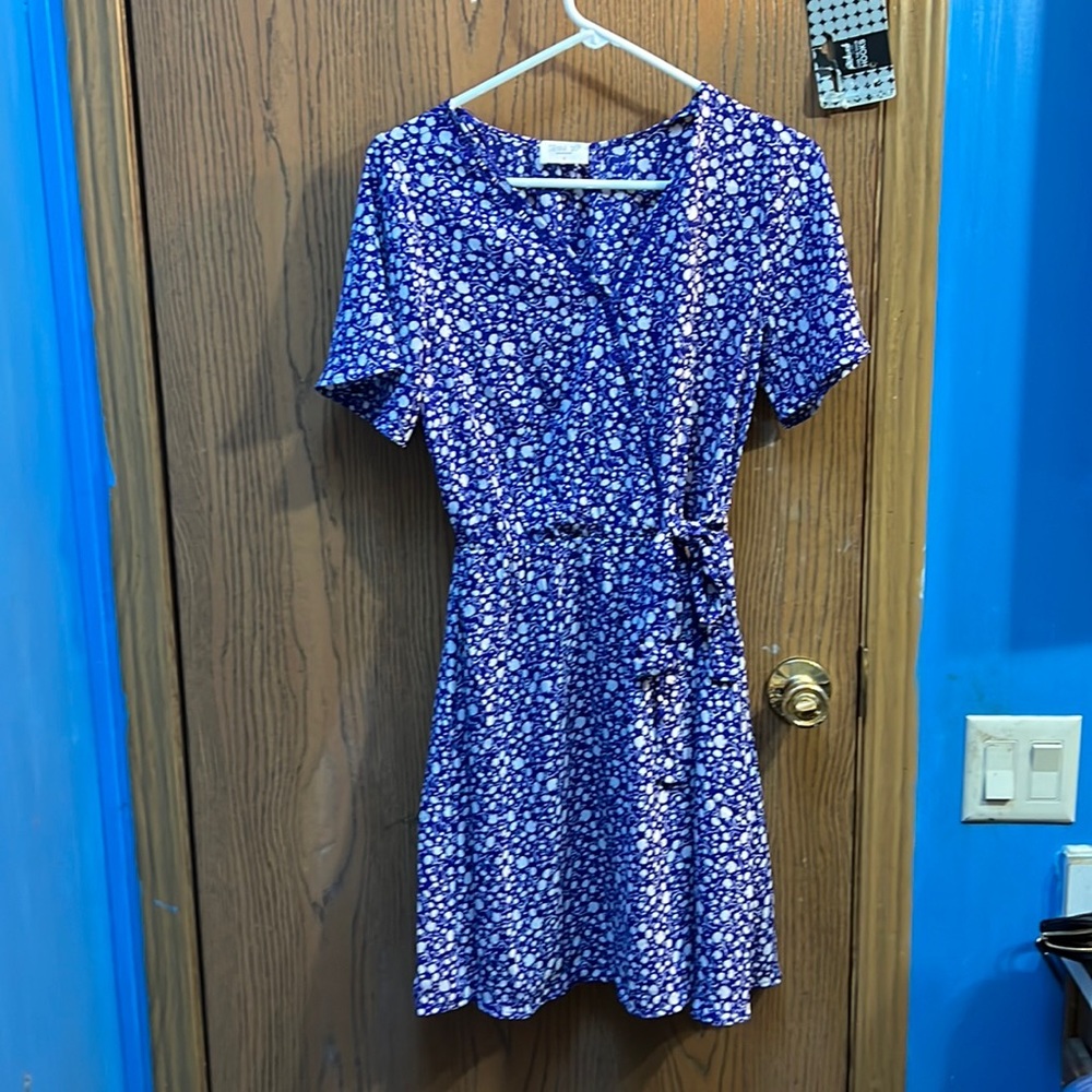 Dark blue flowered dress